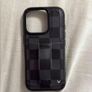 Walli iPhone 16 Pro Black and Gray Checkered Phone Case